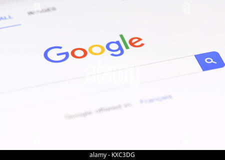 Google Suche Web site Seite auf dem Bildschirm des mobilen Geräts Stockfoto