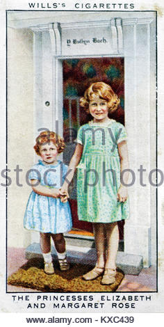 Die Regierungszeit von König George V - die Prinzessin Elizabeth und Margaret Rose im Kleinen Haus 1933 Stockfoto