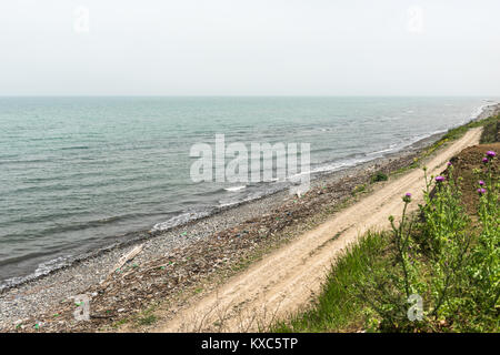 Küste, Kieselsteine an der Küste Stockfoto