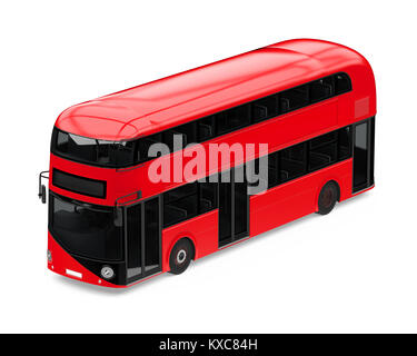 Neuen Londoner Doppeldeckerbus isoliert Stockfoto