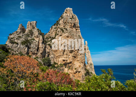 Punta Pedra Longa, Costa di Levante, Tyrrhenische Küste, Region Ogliastra, Provinz Nuoro, Sardinien, Italien Stockfoto