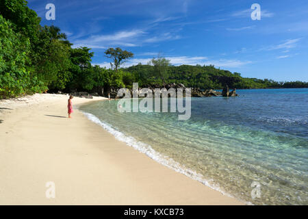 Einen einsamen Strand auf Mahe Seychellen Stockfoto