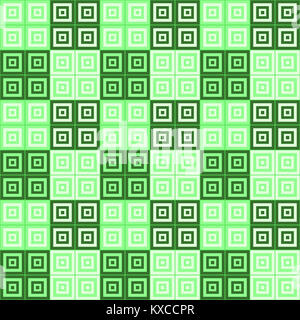 Licht und Dunkel grüne Quadrate in Quadrate cube Muster Hintergrundbild Stockfoto