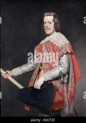 Diego Velázquez Porträt von König Philipp IV. Von Spanien ist ein Beispiel für barocke Porträt aus dem 17. Jahrhundert und hebt königliche Bilder und spanische künstlerische Meisterschaft hervor. Stockfoto