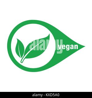 Symbol für veganes Essen, Vector, veganes Essen. Vegan. Stock Vektor