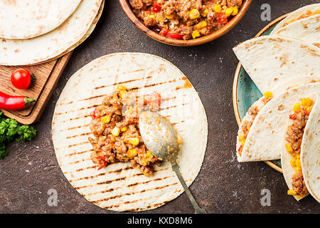 Hausgemachtes Rindfleisch fajitas Stockfoto