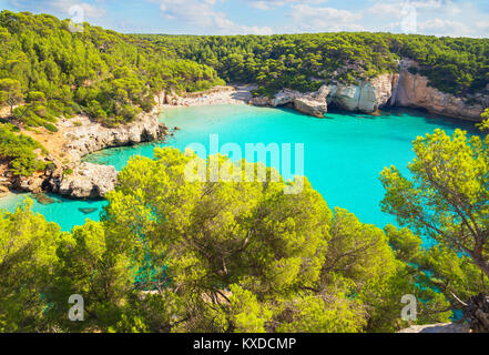 Cala Mitjana, Menorca, Balearen, Spanien Stockfoto