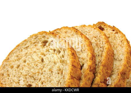 Scheiben Brot stack, große Detaillierte closeup, isolierte Makro kopieren Raum Stockfoto