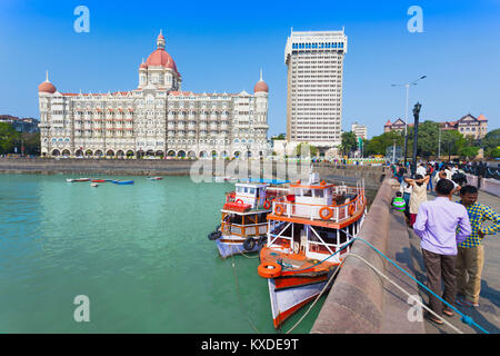 MUMBAI, INDIEN - 21. Februar: Das Taj Mahal Palace Hotel am Februar 21, 2014 in Mumbai, Indien Stockfoto