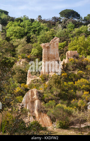 Les Orgues d'Ille Sur Tet, Languedoc-Roussillon, Pyrenäen-Orientales, Frankreich. Stockfoto