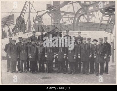 Der Kapitän und die Offiziere der Vereinigten Staaten Schlachtschiff Maine - Wenig wussten sie Reck von Gefahr und entsetzliche Zerstörung, wenn dieses phot ... Stockfoto