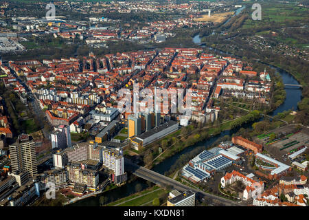 Block perimeter Entwicklung, Flüsse Leine und Ihme, Stadtteil Linden-Nord, Hannover, Niedersachsen, Deutschland Stockfoto