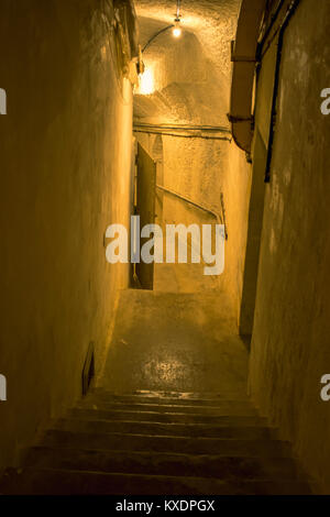 Malta 2. Weltkrieg und den Kalten Krieg Tunnel, der zweite Weltkrieg War Rooms, maltesische Tunnel der u-bahn Stockfoto