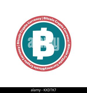 Bitcoin flache Design Symbol Stock Vektor