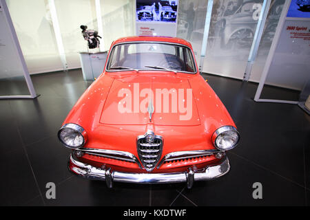 Ein super Alfa Romeo Giulietta Limousine auf Anzeige an das Historische Museum Alfa Romeo Stockfoto