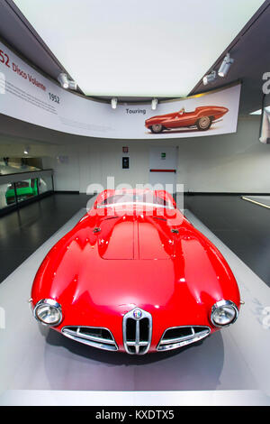 Ein super Alfa Romeo 1900 C 52 Disco Volante Modell auf Anzeige an das Historische Museum Alfa Romeo Stockfoto