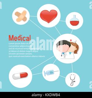 Infografik Design für medizinische Thema Abbildung Stock Vektor