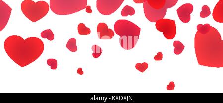 Valentines Tag Hintergrund. Rotes Herz framing Abbildung Stock Vektor