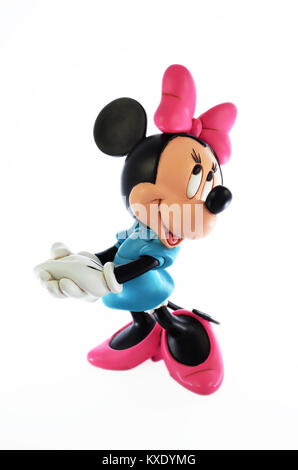 Minnie Mouse Disney Abbildung Teil eines riesigen privaten Sammlung von großen Feigen und original Disney Store display Zahlen. Minnie Maus in einer Ihr Posen. Stockfoto