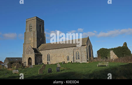 Kirche waxham Waxham, Norfolk, Großbritannien Januar Stockfoto