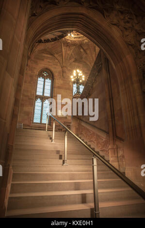 Ein Bild des Inneren der John Rylands Library in Manchester City Centre. Die John Rylands Library ist eine spät-viktorianischen neo-gotischen Gebäude auf De Stockfoto