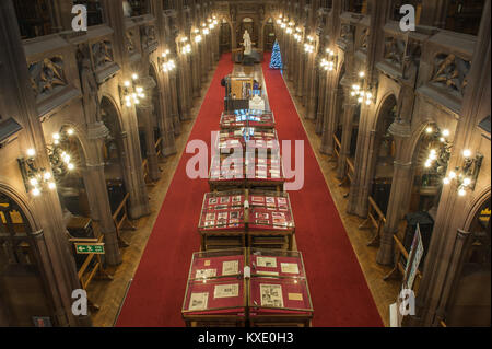 Ein Bild des Inneren der John Rylands Library in Manchester City Centre. Die John Rylands Library ist eine spät-viktorianischen neo-gotischen Gebäude auf De Stockfoto