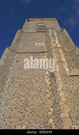Waxham Kirchturm Waxham, Norfolk, Großbritannien Januar Stockfoto