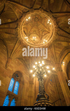 Ein Bild des Inneren der John Rylands Library in Manchester City Centre. Die John Rylands Library ist eine spät-viktorianischen neo-gotischen Gebäude auf De Stockfoto