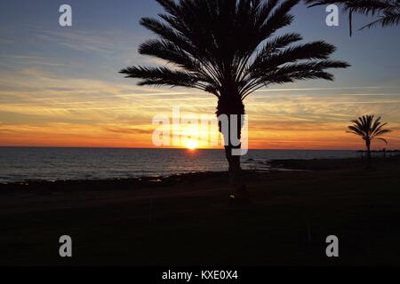 Sonnenuntergang, Paphos, Zypern Stockfoto