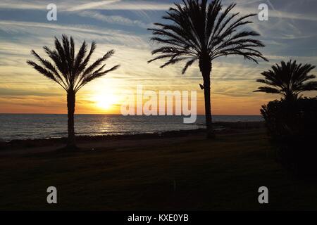 Sonnenuntergang, Paphos, Zypern Stockfoto