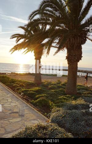 Sonnenuntergang, Paphos, Zypern Stockfoto