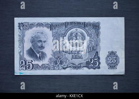 1951 Bulgarische 25 Lev Banknote mit dem Portrait von Georgi Dimitrov Stockfoto