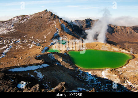 Emerald Lake Alpine Crossing Tongariro Nationalpark Neuseeland Stockfoto