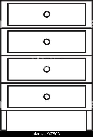 Line cabinet Archive File Dokument mit Schublade Stock Vektor