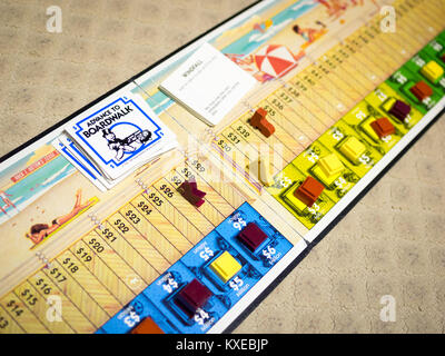 Das spielbrett der Boardwalk, eine 1985 Spin-off der Parker Brothers Brettspiel Monopoly. Stockfoto