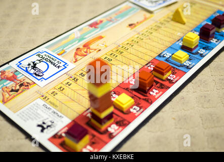 Das spielbrett der Boardwalk, eine 1985 Spin-off der Parker Brothers Brettspiel Monopoly. Stockfoto