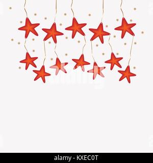 Weihnachten Hintergrund mit Anhänger Sterne. Vector Illustration Stock Vektor