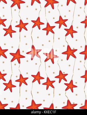 Weihnachten Muster mit Anhänger Sterne. Vector Illustration Stock Vektor