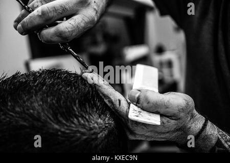 Friseur auf Kreta Stockfoto