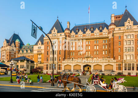 Das Fairmont Empress Hotel in Victoria, der auch als Garden City auf Vancouver Island in British Columbia, Kanada bekannt Stockfoto