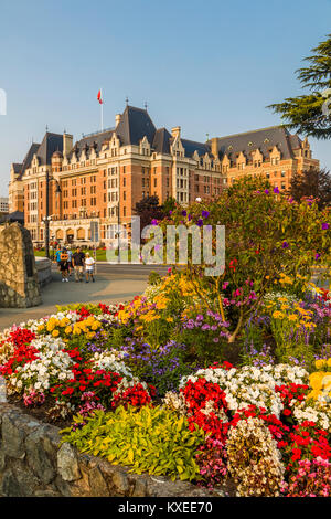 Das Fairmont Empress Hotel in Victoria, der auch als Garden City auf Vancouver Island in British Columbia, Kanada bekannt Stockfoto