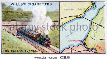 Darstellung der Severn Tunnel, der unter den Fluss Severn Stockfoto