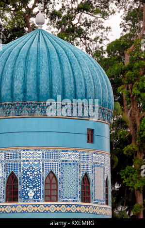 Modell oder Nachbildung der Khwaja Abu Nasr Parsa Schrein (1598) Balkh, Afghanistan auf die islamische Zivilisation Theme Park, Kuala Terengganu, Malaysia Stockfoto