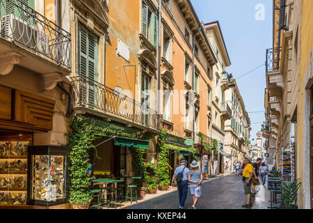 Architektur der Renaissance in der Altstadt, Via Cappello, Verona, Venetien, Italien Stockfoto