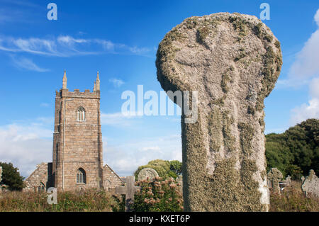 Die Pfarrkirche St. Uny, Lelant, Cornwall, UK - Johannes Gollop Stockfoto