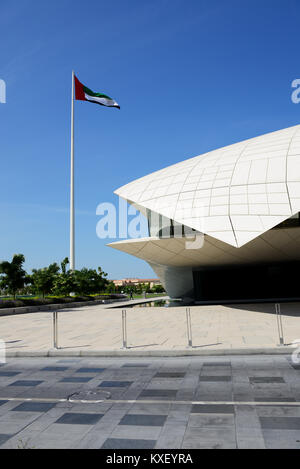 DUBAI, VAE - 19. NOVEMBER: Die Ansicht auf Etihad Museum. Es ist die Stelle, wo im Jahr 1971 die Emirate Herrscher eine Erklärung unterzeichnet, die die Bildung gekennzeichnet Stockfoto