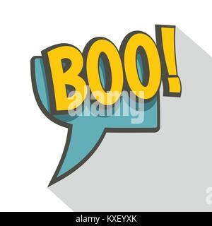 Buh, Sprechblasen-symbol, flacher Stil Stock Vektor