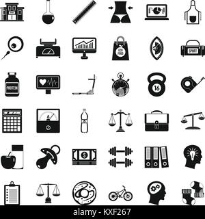 Balance Symbole gesetzt, einfachen Stil Stock Vektor