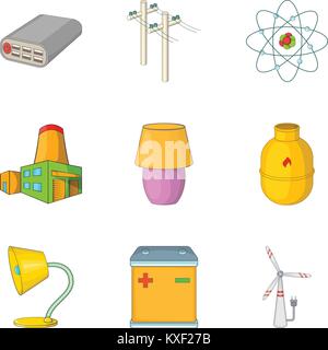 Elektrische Symbole, Cartoon Stil Stock Vektor