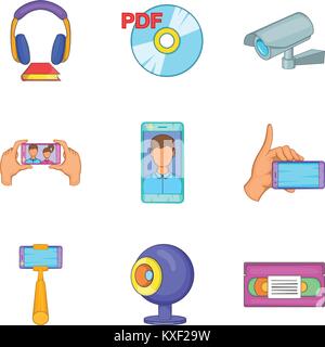 Digitale Masse Symbole, Cartoon Stil Stock Vektor
